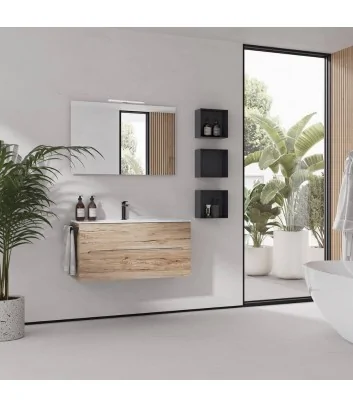 Présentation du meuble de salle de bains suspendu Easy Afrodite 02 de Belbagno Italia