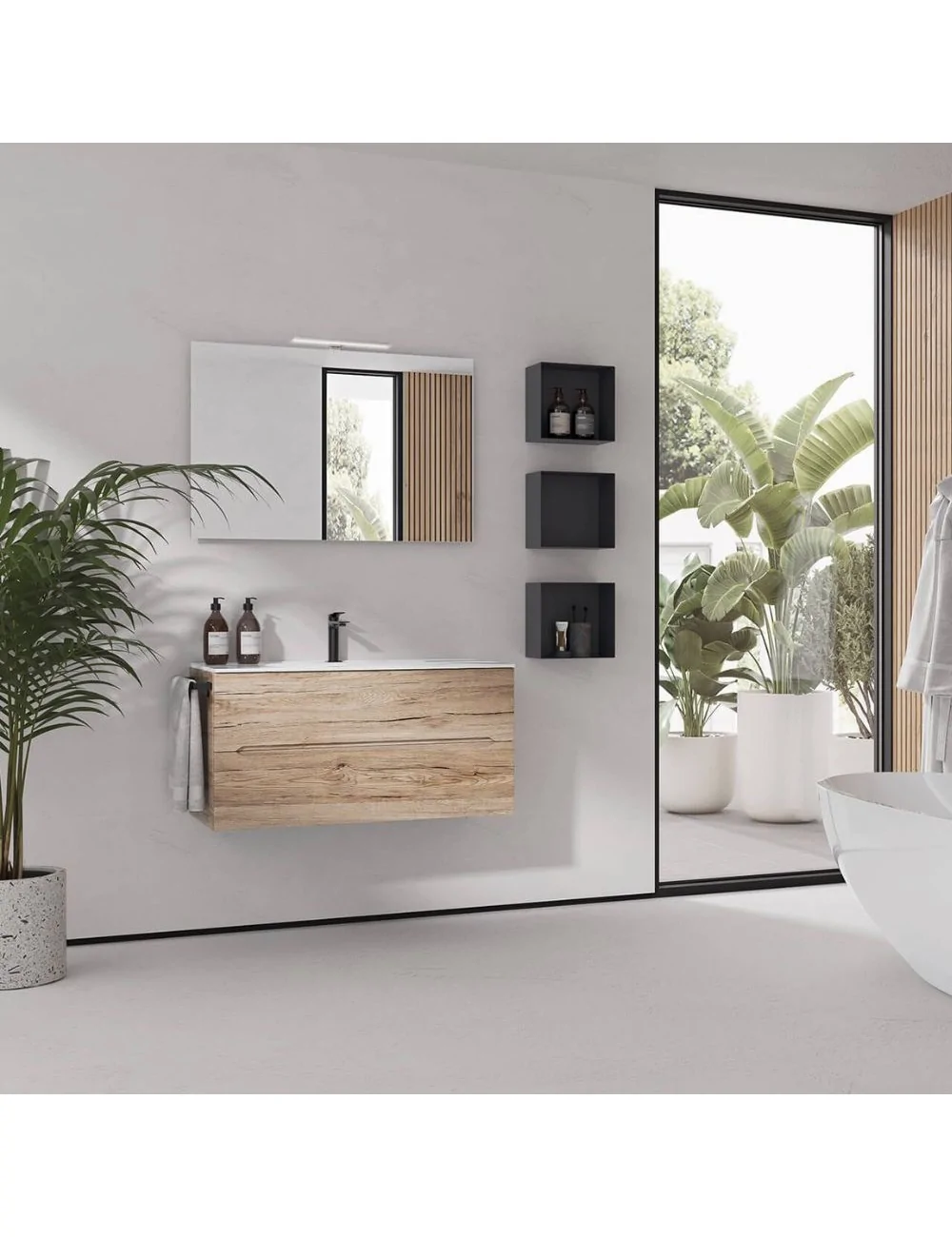 Overview of wall-mounted bathroom cabinet Easy Afrodite 02 by Belbagno Italia