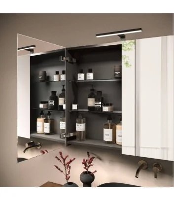 détail intérieur du miroir avec meuble de rangement suspendu pour salle de bains Easy Afrodite 02 H33