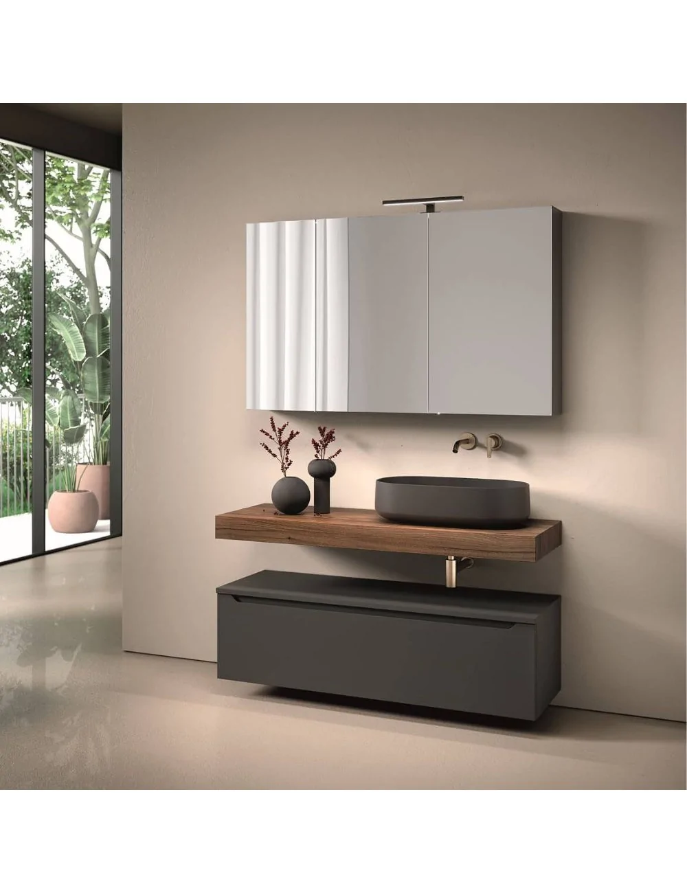 Easy Afrodite 02 H 33 wall-mounted bathroom cabinet by Belbagno Italia