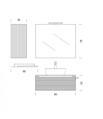 fiche technique du meuble de salle de bains suspendu easy angy 03