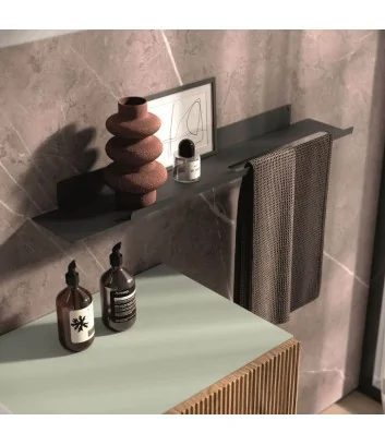 Detail of the Gea 22 wall-mounted bathroom shelf
