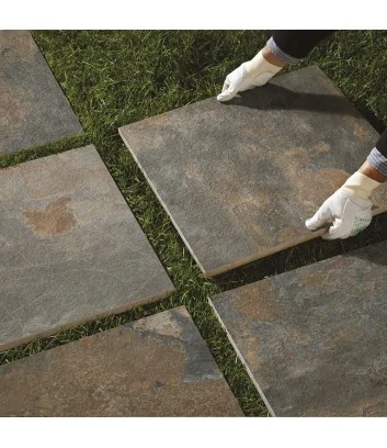 pose de carrelage d'extérieur Rainbow, gamme Phoenix