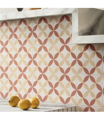 piastrella cementina in rivestimento astro tramonto crema di Marca Corona