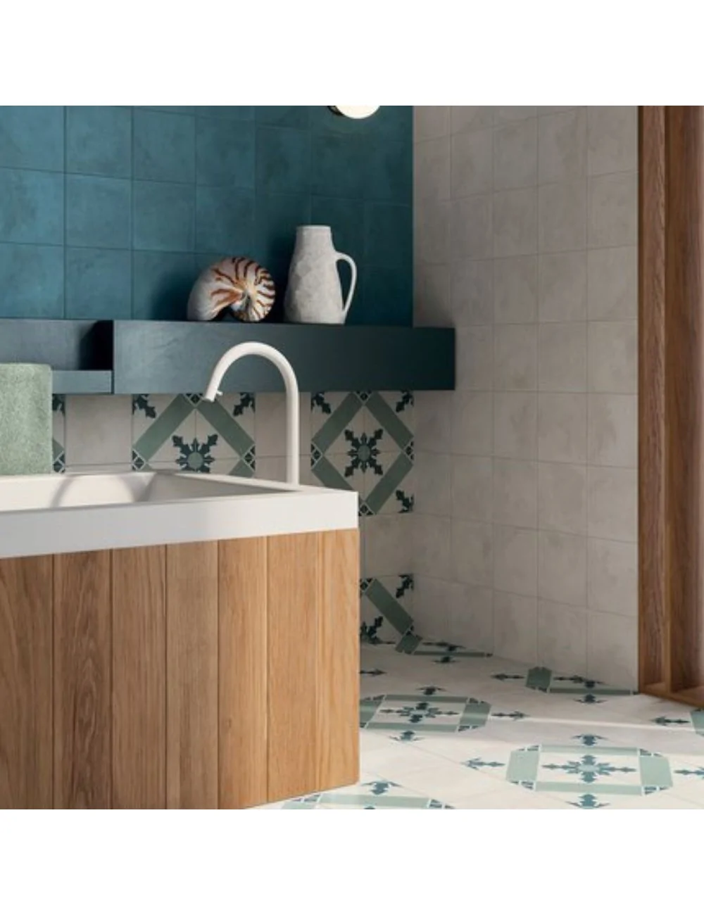 Cardinale Oceano Cielo cement tiles for floors and walls Terra Art range