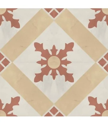 développement graphique du carrelage cementine Cardinale Tramonto Crema 20x20 de Marca Corona