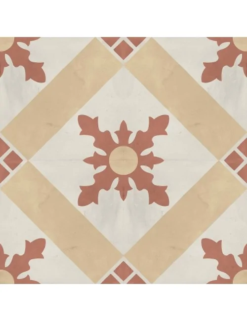 développement graphique du carrelage cementine Cardinale Tramonto Crema 20x20 de Marca Corona