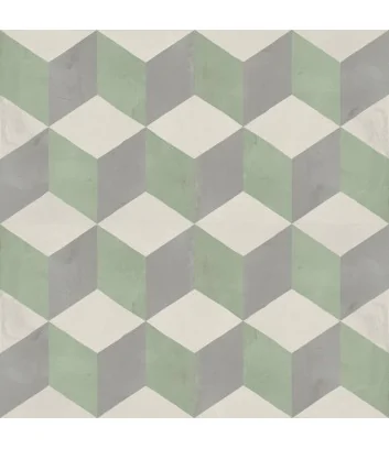 graphic design for the Marca Corona cubo sabbia menta 20x20 cement tile