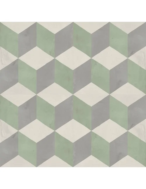 développement graphique du carrelage cementine cubo sabbia menta 20x20 de Marca Corona