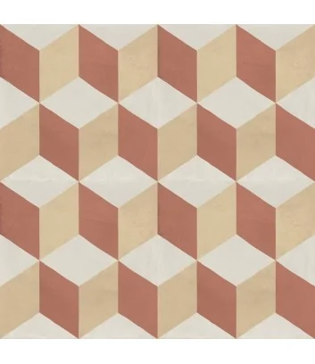 graphic design for the Marca Corona cubo Tramonto Crema 20x20 cement tile