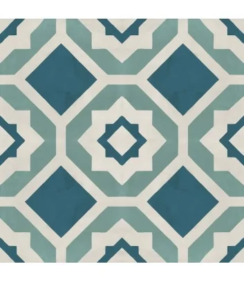 graphic design for the Marca Corona geometria oceano cielo 20x20 cement tile