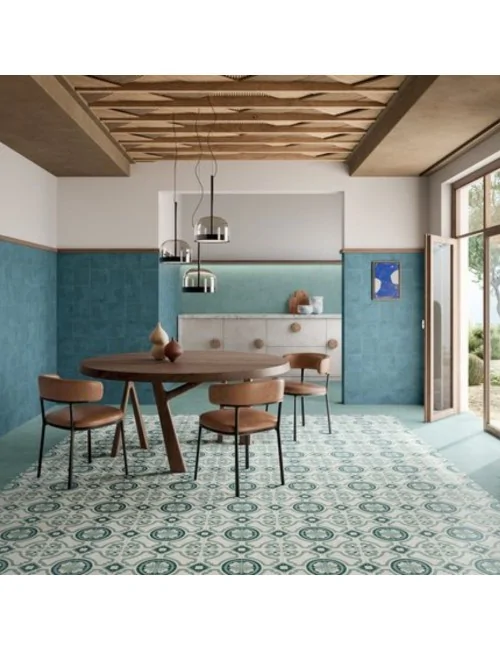 pavimento con cementina giglio oceano cielo linea terra art di Marca Corona