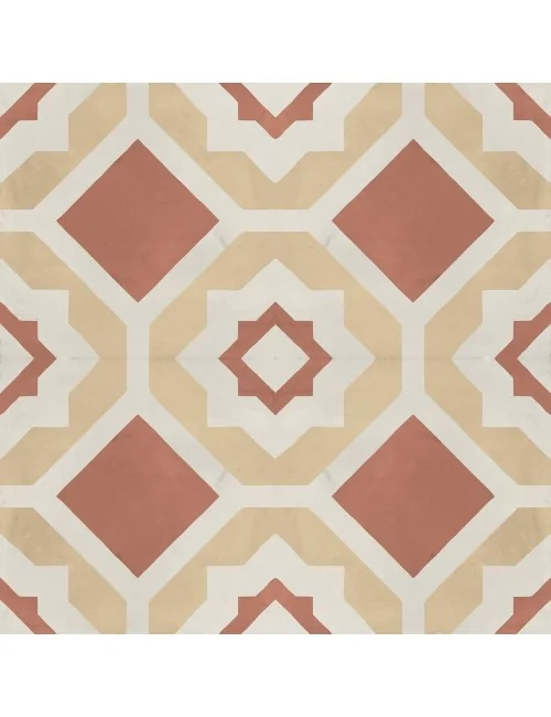 développement graphique du carrelage cementine geometria tramonto crema 20x20 de Marca Corona