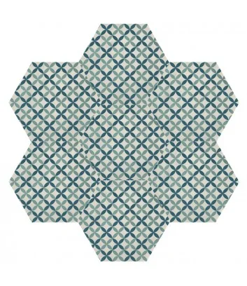 graphic design for the Marca Corona astro oceano cielo hexagonal cement tile