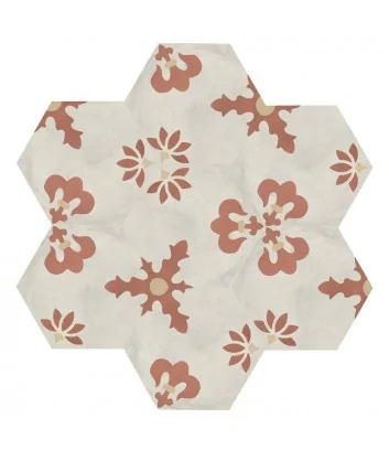 développement graphique du carrelage hexagonaux cementine giglio tramonto crema de Marca Corona