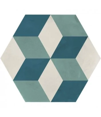 piastrella cementina esagonale cubo oceano cielo linea terra art