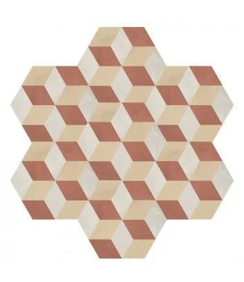 sviluppo grafico piastrella esagonale cubo tramonto crema linea terra art sviluppo grafico piastrella esagonale cubo tramonto crema linea terra art