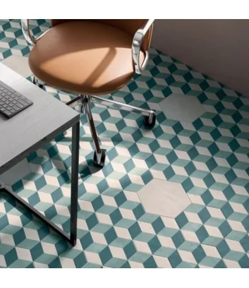 pavimento con cementina esagonale rombo oceano cielo linea terra art di Marca Corona pavimento con cementina esagonale rombo oceano cielo linea terra art di Marca Corona