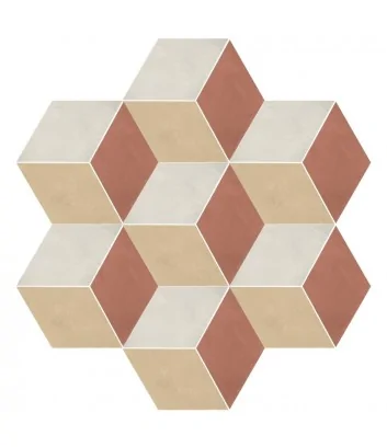 sviluppo grafico piastrella esagonale rombo tramonto crema linea terra art