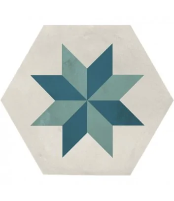 piastrella cementina esagonale stella oceano cielo linea terra art di Marca Corona