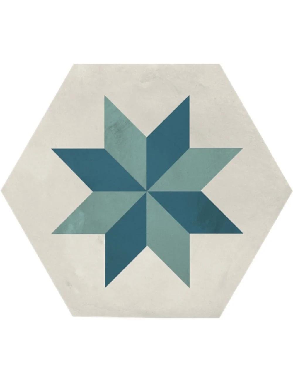 piastrella cementina esagonale stella oceano cielo linea terra art di Marca Corona
