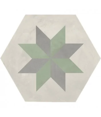 piastrella esagonale stella sabbia menta linea terra art di Marca Corona