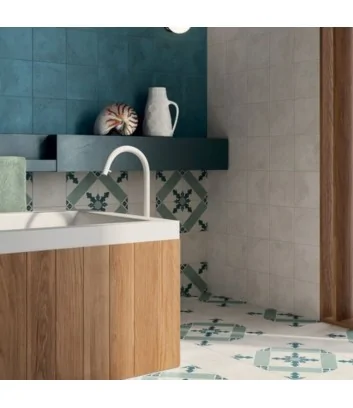 pavimento con cementina bianco e cardinale oceano cielo
