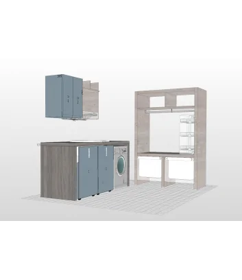 3D side view of the Lime Wash 01 laundry unit