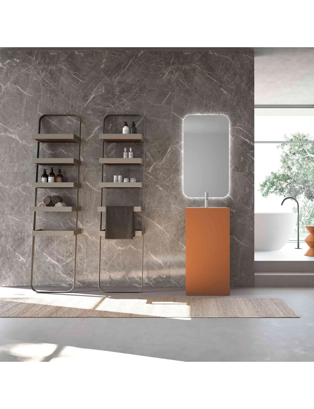 composition de salle de bain avec lavabo à poser lime 0 034