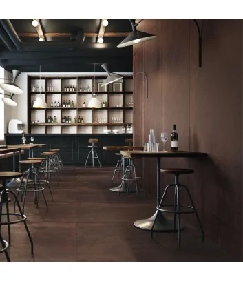 carrelage « Tube Terra » posé dans un bar à vins