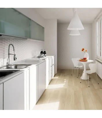 lumina diamante white matt laid in kitchen wall tiles