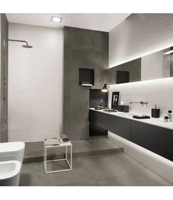 lumina line white matt in bathroom wall tiles