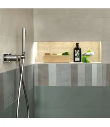 half-height bathroom wall panelling in salvia from the Color Line range detail half-height bathroom wall panelling in salvia from the Color Line range detail