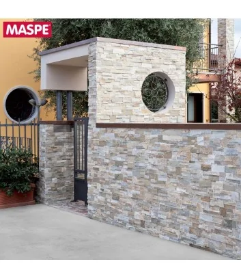 Gate clad with Maspe’s Canova natural stone Gate clad with Maspe’s Canova natural stone