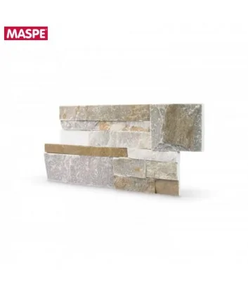 Detail of Maspe’s Canova natural stone in a Z-shaped layout Detail of Maspe’s Canova natural stone in a Z-shaped layout