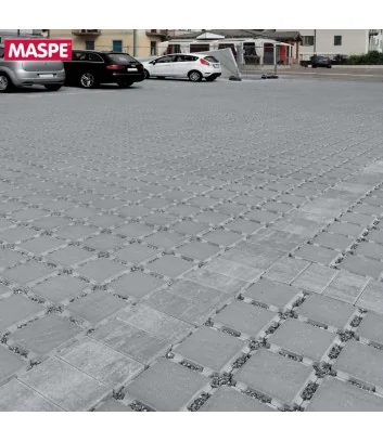 Particolare pavimento per esterno autobloccante massello drenante 20x20 maspe
