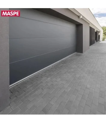 entrée de garage avec brique gris 10x20 maspe