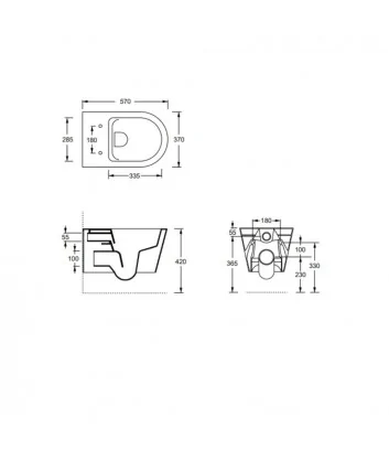 fiche tecnique wc sospendu ligne Hide Round de Alice Ceramica