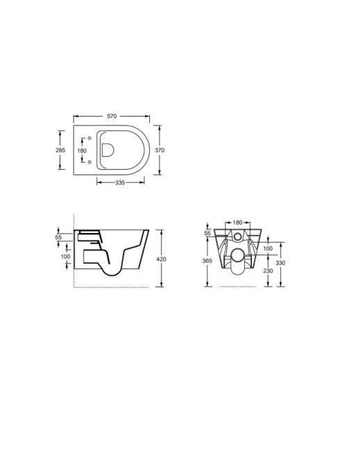 scheda tecnica wc sospeso linea Hide Round di Alice Ceramica
