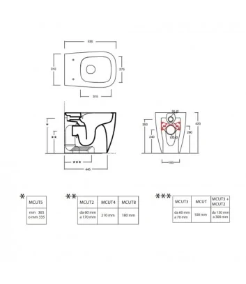 technical data sheet wc black matt floor-standing Wunder line by Alice